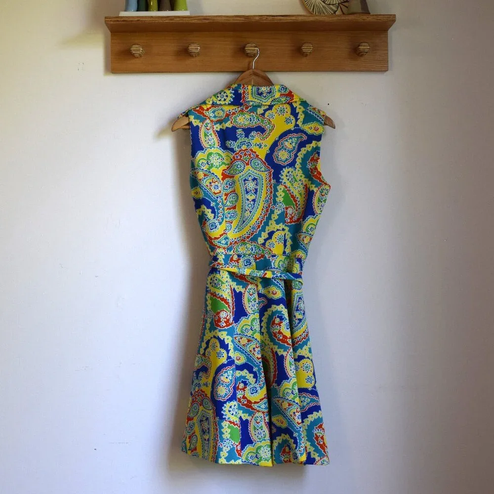 Vintage 60's Colorful Paisley Jumpsuit - Picture 4 of 7